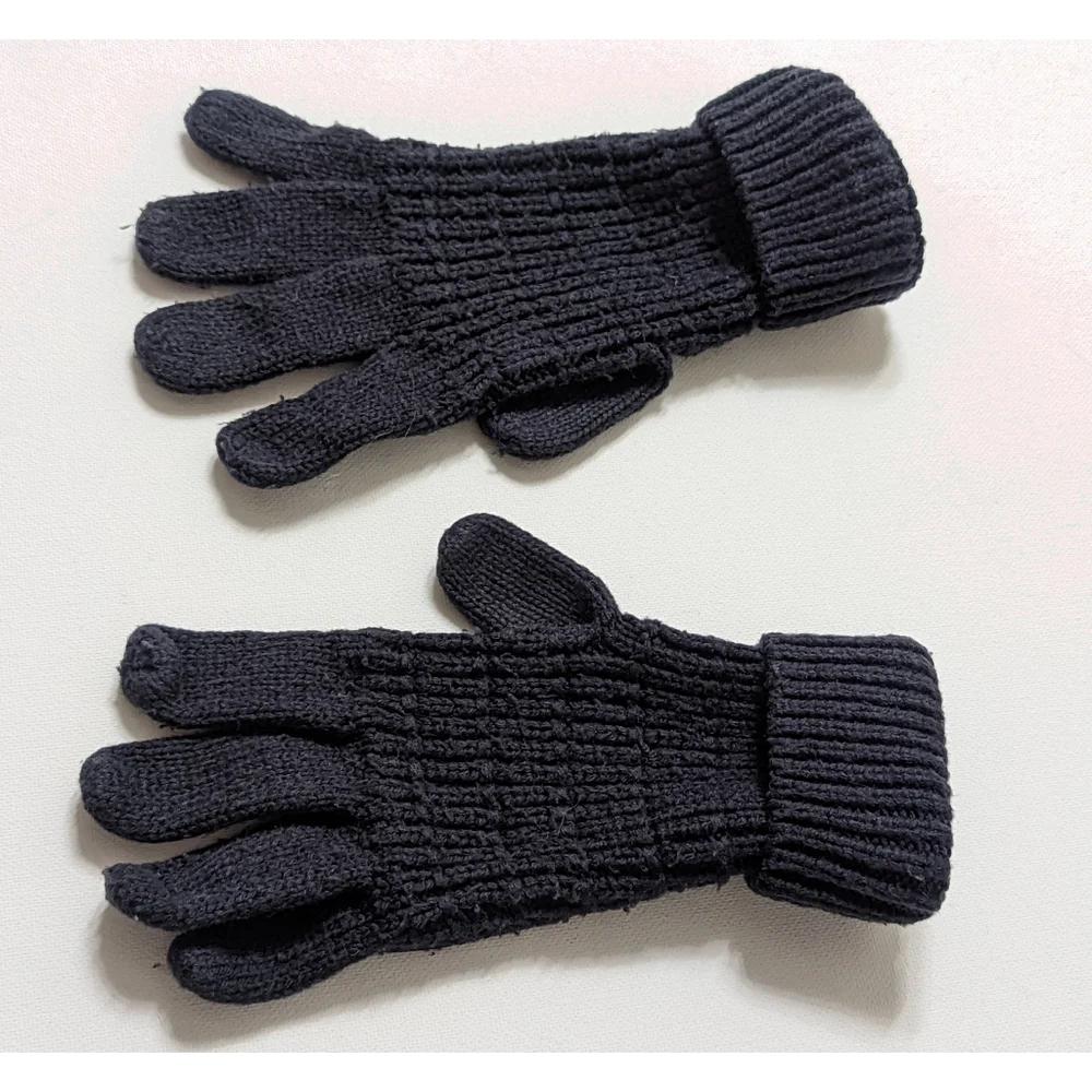 ZARA Navy Knit Gloves Size L